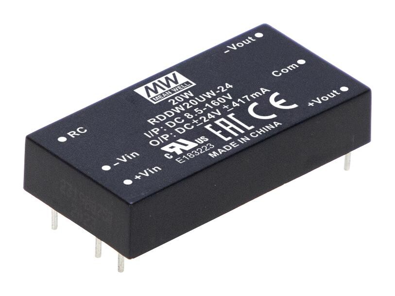 Mean Well Rddw20Uw-15 Dc-Dc Converter, 2 O/p, 20W