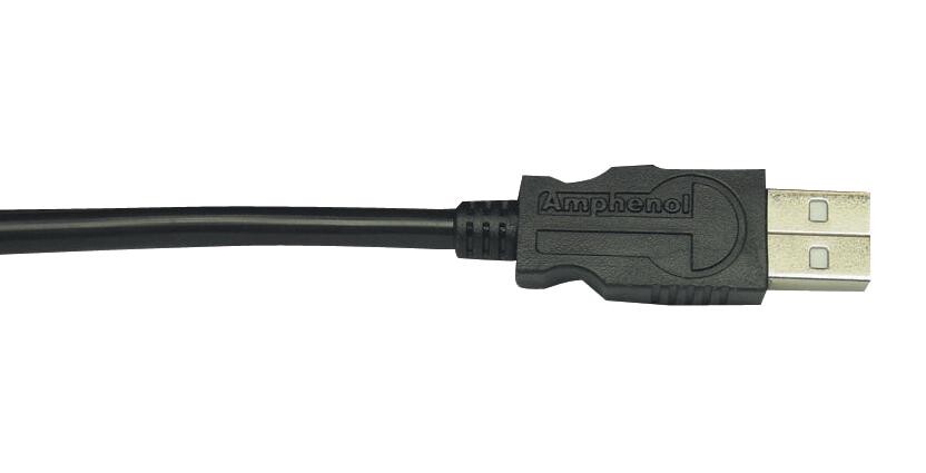 Amphenol Socapex Usb2Aa500Puhffr Usb Cable, 2.0 A Plug-A Plug, Blk, 5M