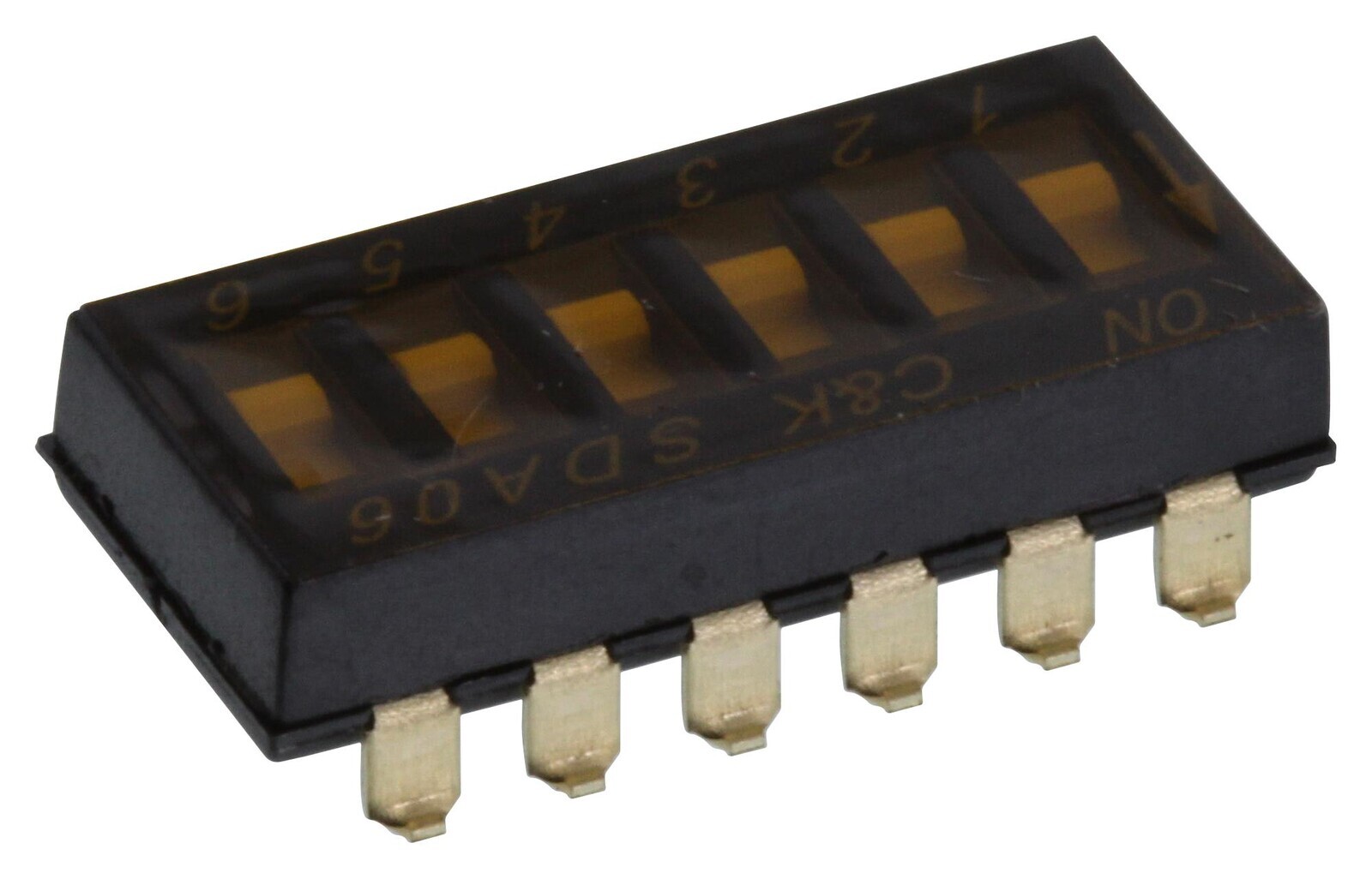 C&k Components Sda06H0Sbr Dip Switch, Spst, 0.1A, 5Vdc, Smd