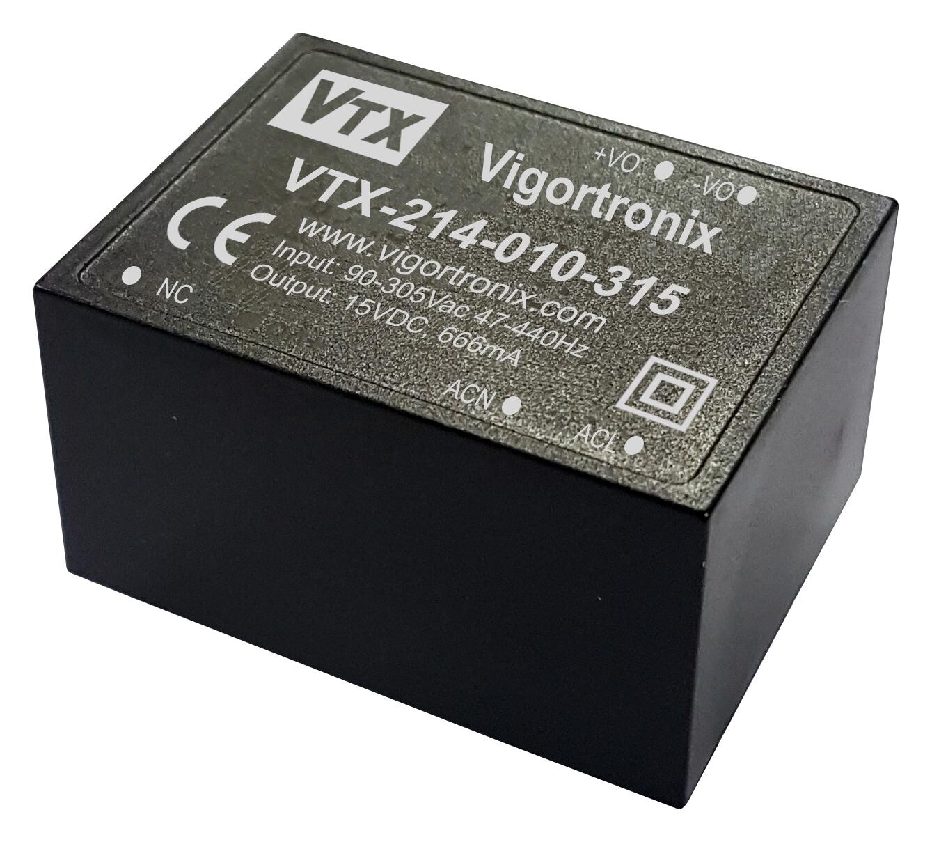 Vigortronix Vtx-214-010-312 Power Supply, Ac-Dc, 12V, 0.833A