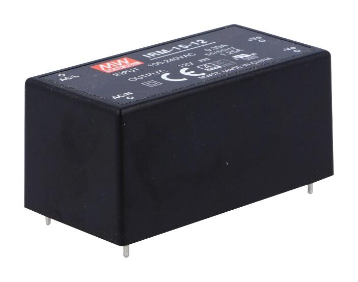 Mean Well Irm-15-24 Power Supply, Ac-Dc, 24V, 0.63A