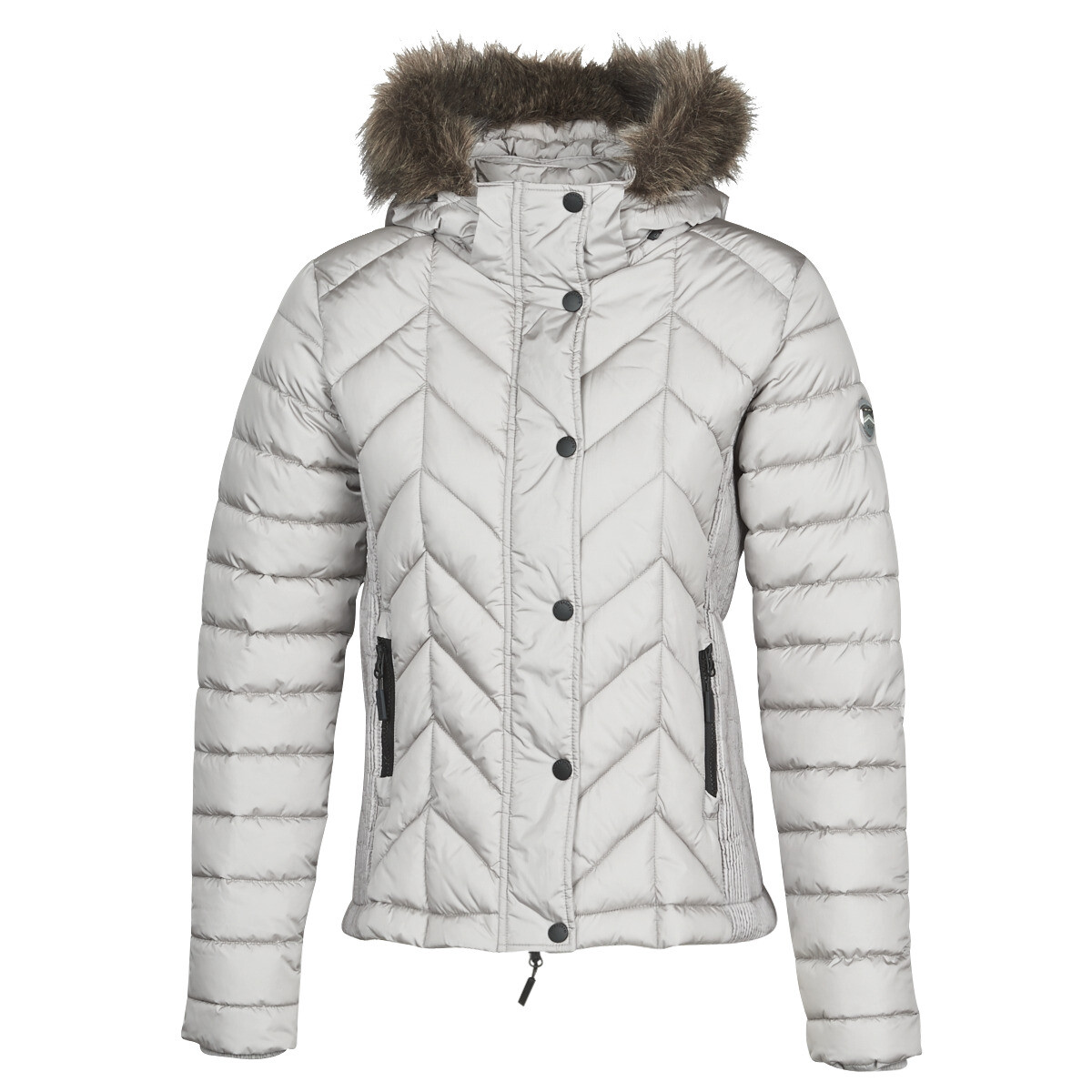 Superdry  LUXE FUJI PADDED JACKET  Stříbrná