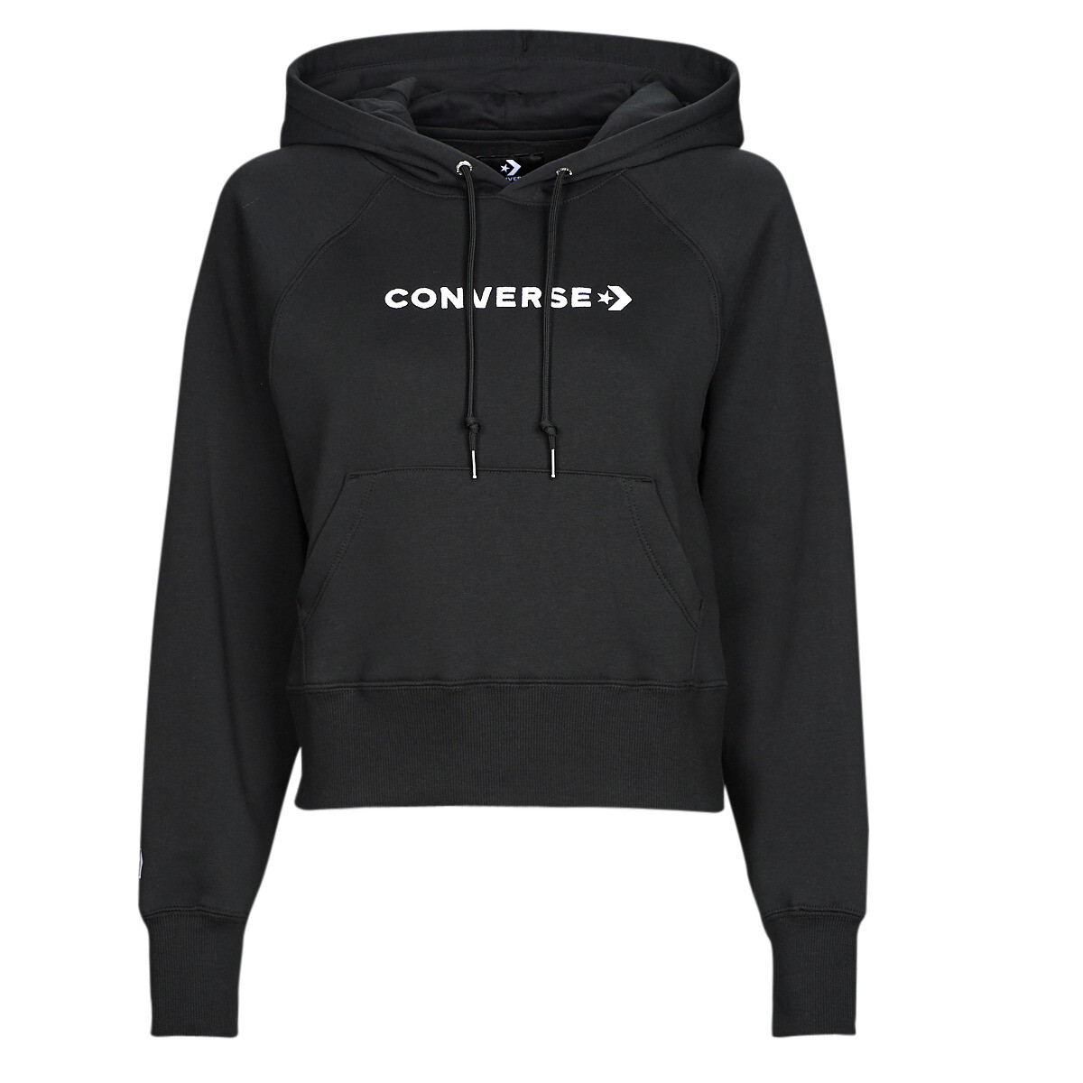 Converse  WORDMARK FLEECE PULLOVER HOODIE  Černá