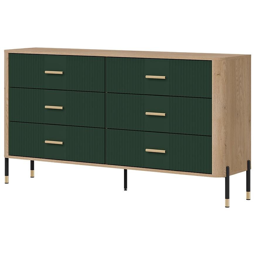 Komoda Dante DT05 dub cremona/zelená