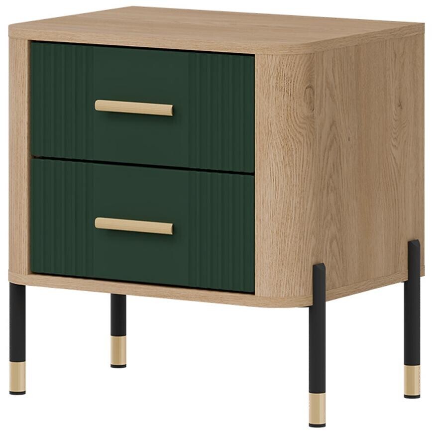 Noční stolek Dante Dt21 dub cremona/zelená