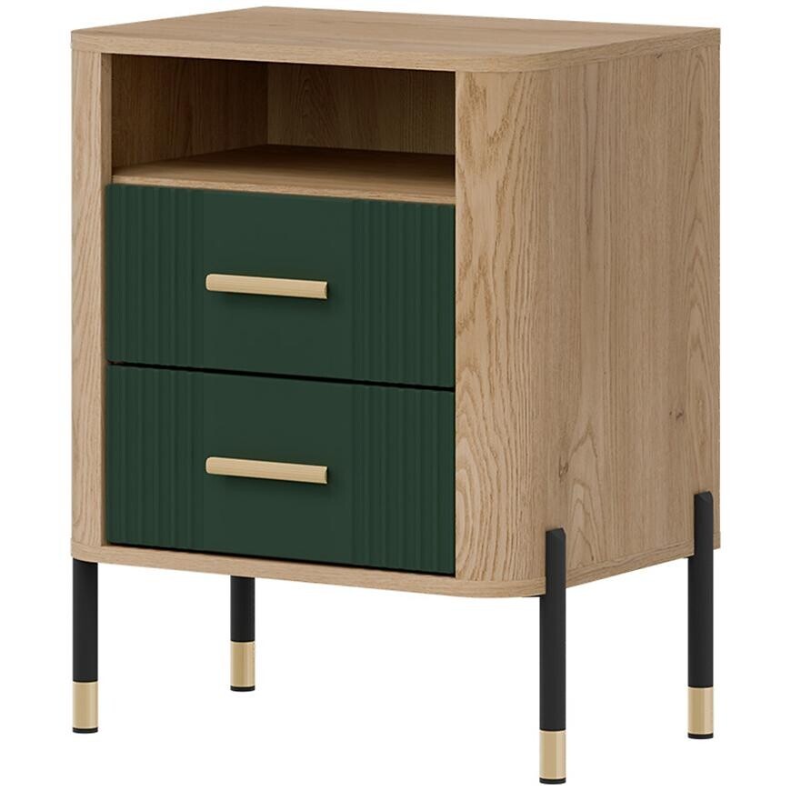Noční stolek Dante Dt22 dub cremona/zelená