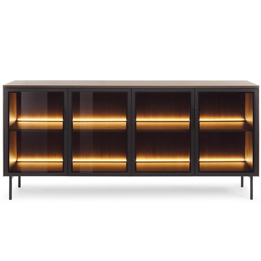 Komoda B 181 4D + LED dub dunin + černá