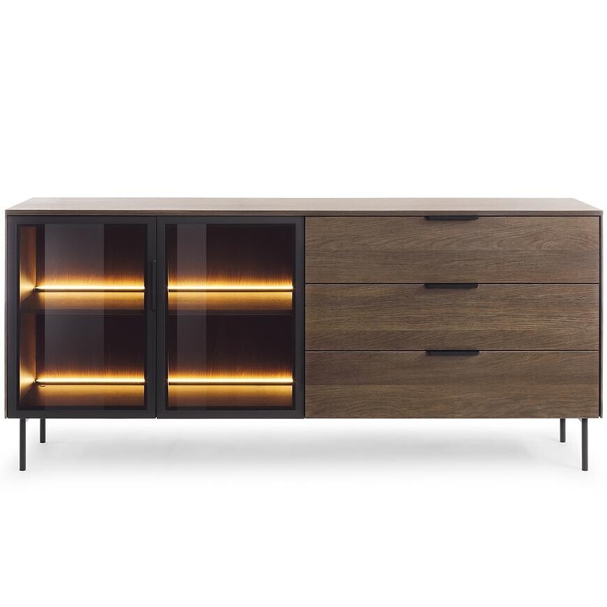 Komoda C 181 2D3S + LED dub dunin + černá