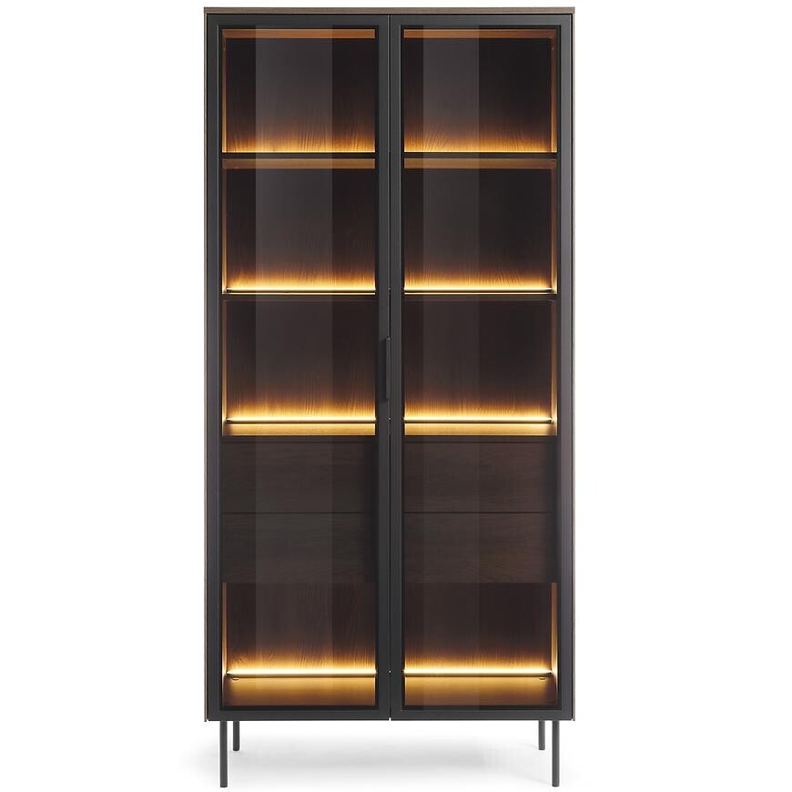 Vitrína Lumi A 91 2D2S + LED dub dunin + černá