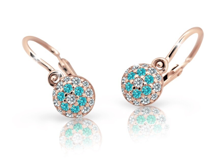 Cutie Jewellery Dětské náušnice z růžového zlata C2150-10-X-4 světle zelená