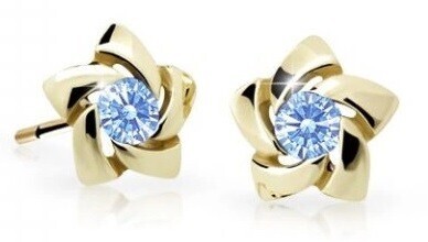 Cutie Jewellery Zlaté dětské náušnice C2201-30-X-1 světle modrá