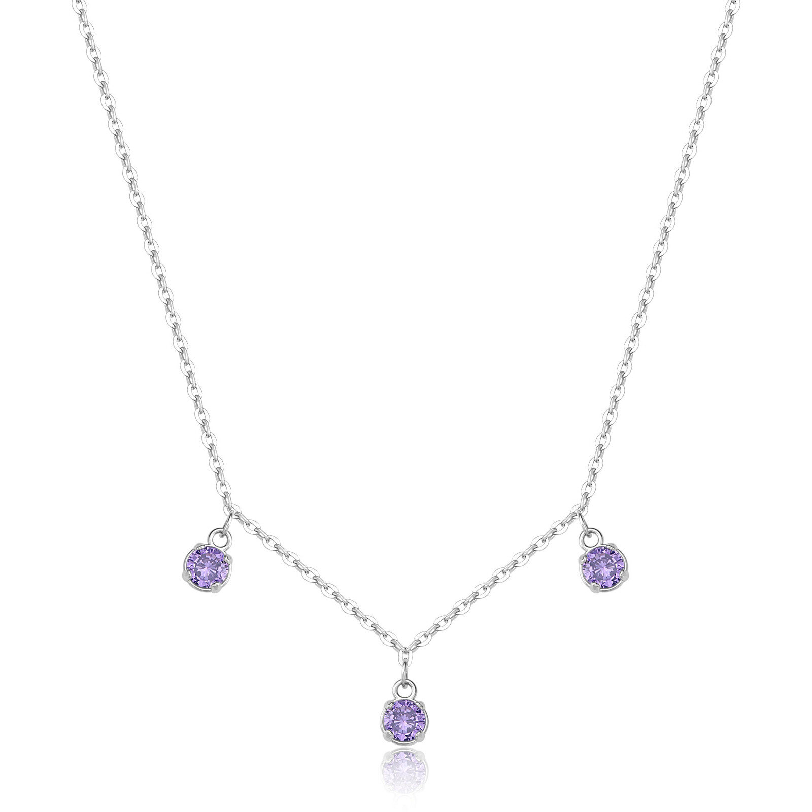 S'Agapõ Ocelový náhrdelník s kubickými zirkony Dazzly SDZ142