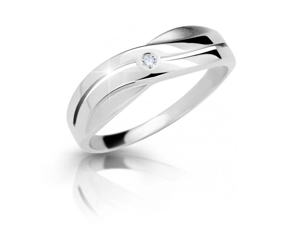 Cutie Jewellery Něžný prsten z bílého zlata se zirkonem Z6865-1562-10-X-2 49 mm