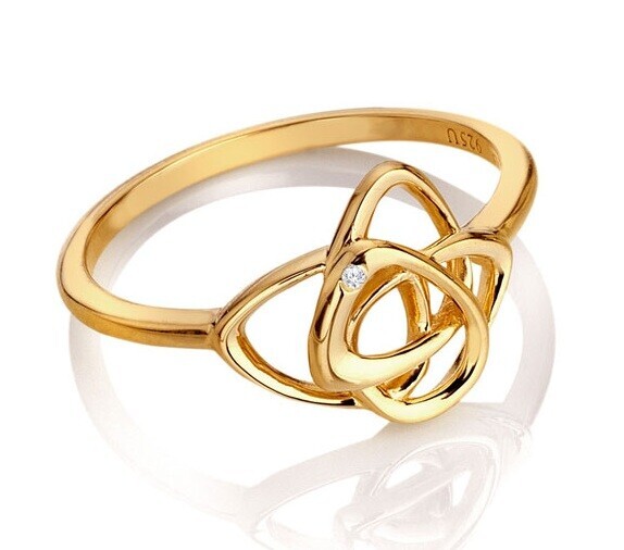 Hot Diamonds Stylový pozlacený prsten s diamantem Golden Edit Hope DR230 52 mm