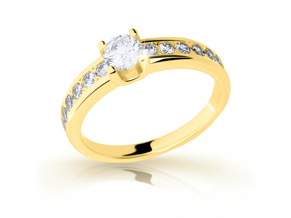 Cutie Jewellery Luxusní prsten ze žlutého zlata se zirkony Z6885-2146-10-X-1 57 mm