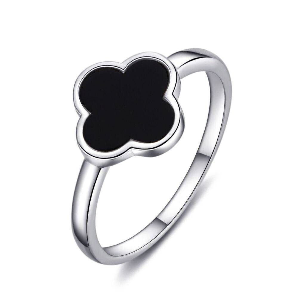 MOISS Stylový stříbrný prsten Čtyřlístek R0004462-P 52 mm