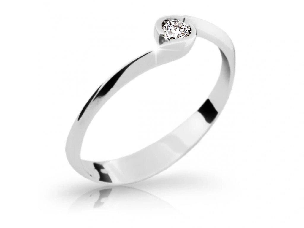 Cutie Diamonds Jemný prsten z bílého zlata s diamantem DZ6819-1914-10-X-2 65 mm