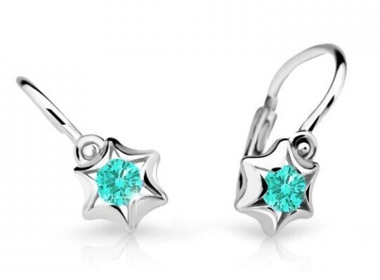 Cutie Jewellery Dětské náušnice z bílého zlata C2159-10-X-2 světle zelená