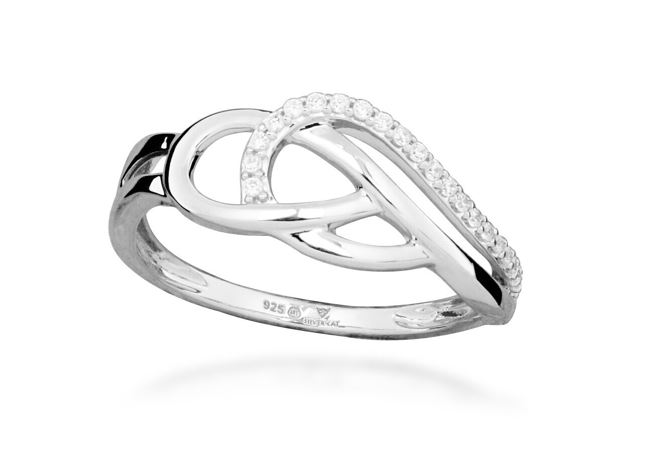Silver Cat Elegantní stříbrný prsten s kubickými zirkony SC547 52 mm