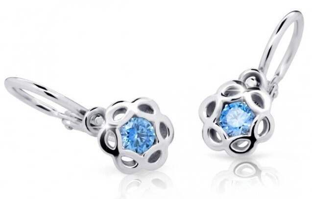 Cutie Jewellery Dětské náušnice z bílého zlata C2179-10-X-2 světle modrá