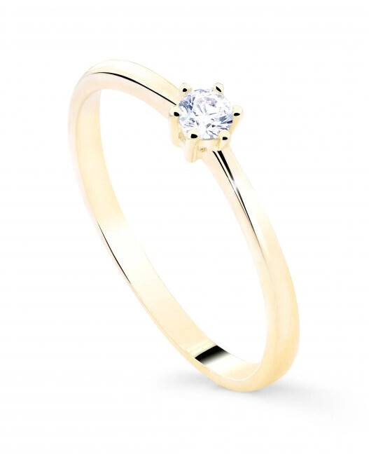 Cutie Diamonds Minimalistický prsten ze žlutého zlata s diamantem DZ8011-10-X-1 66 mm