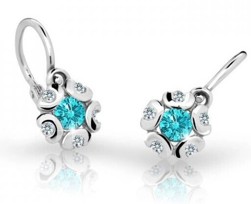 Cutie Jewellery Dětské náušnice z bílého zlata C2178-10-X-2 světle zelená