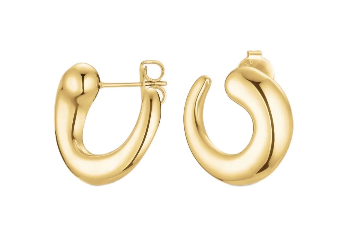 Rosefield Moderní pozlacené kruhy Dome JEDSG-J1216