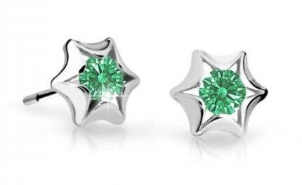 Cutie Jewellery Dětské náušnice z bílého zlata C2159-30-X-2 zelená