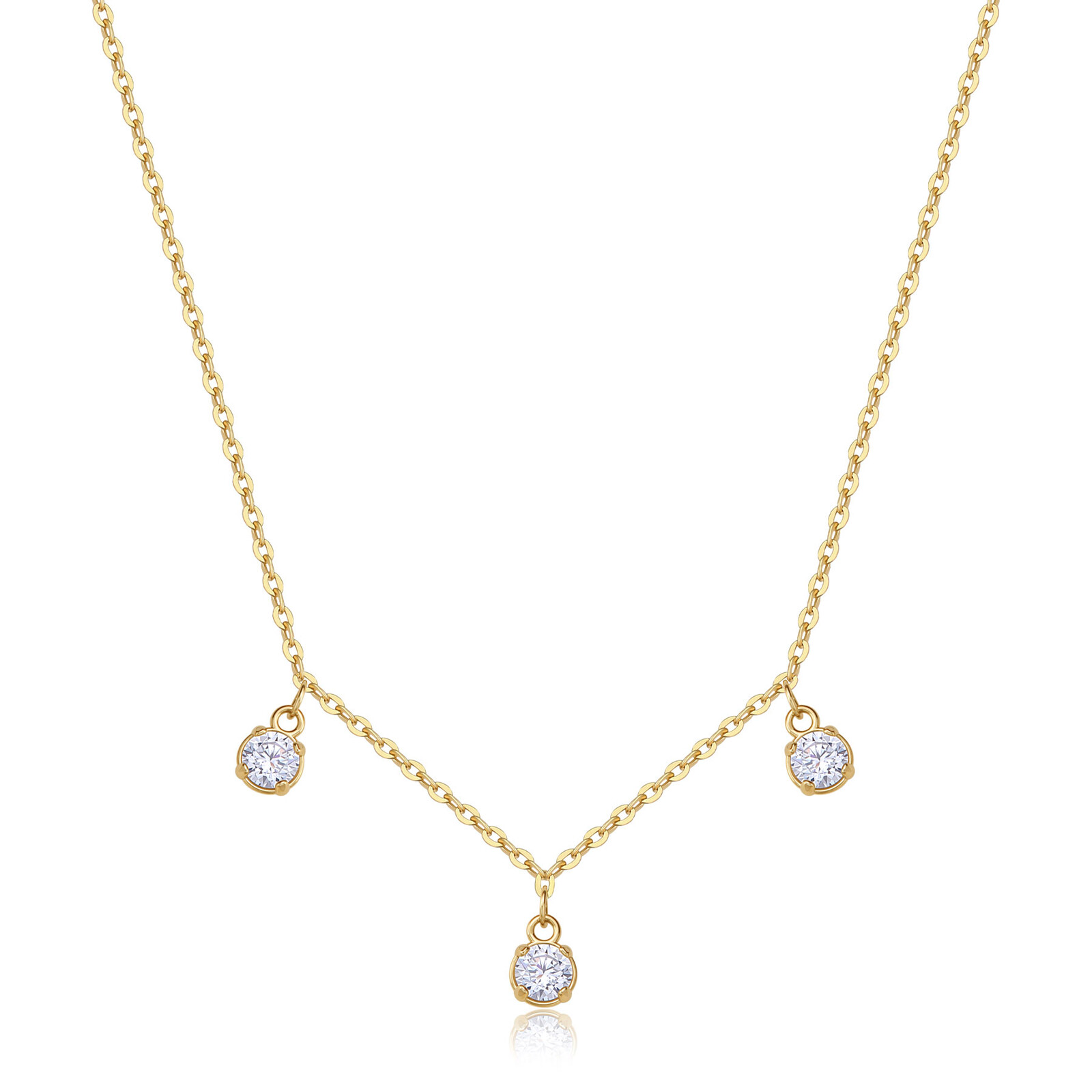 S'Agapõ Pozlacený náhrdelník s kubickými zirkony Dazzly SDZ145