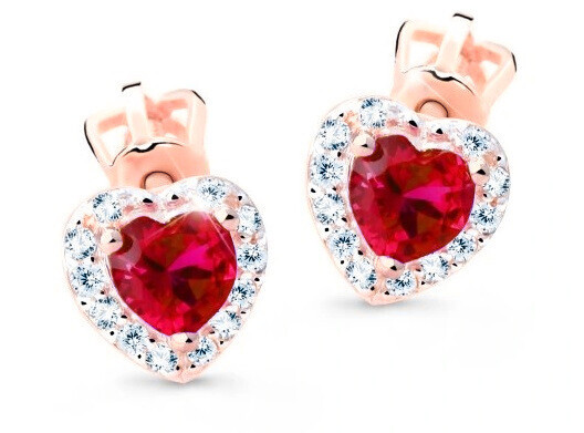 Cutie Jewellery Něžné náušnice s třpytivými zirkony Z8015-30-X-4 červená