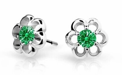Cutie Jewellery Dětské náušnice z bílého zlata C1947-30-X-2 zelená