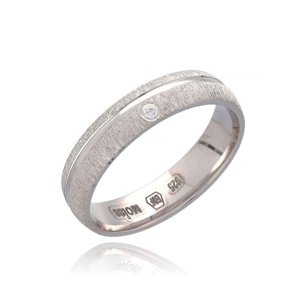 MOISS Snubní stříbrný prsten s oslnivým zirkonem RL000025-P 48 mm