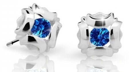 Cutie Jewellery Slušivé dětské náušnice z bílého zlata C2216-30-X-2 modrá