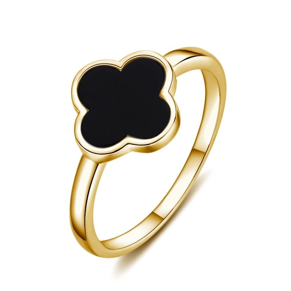 MOISS Elegantní pozlacený prsten Čtyřlístek R0004481-P 55 mm