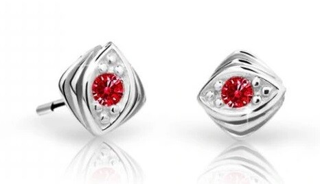 Cutie Jewellery Dětské náušnice z bílého zlata C1897-30-X-2 červená