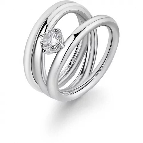 Brosway Masivní ocelový prsten se zirkonem Ribbon BBN45 54 mm