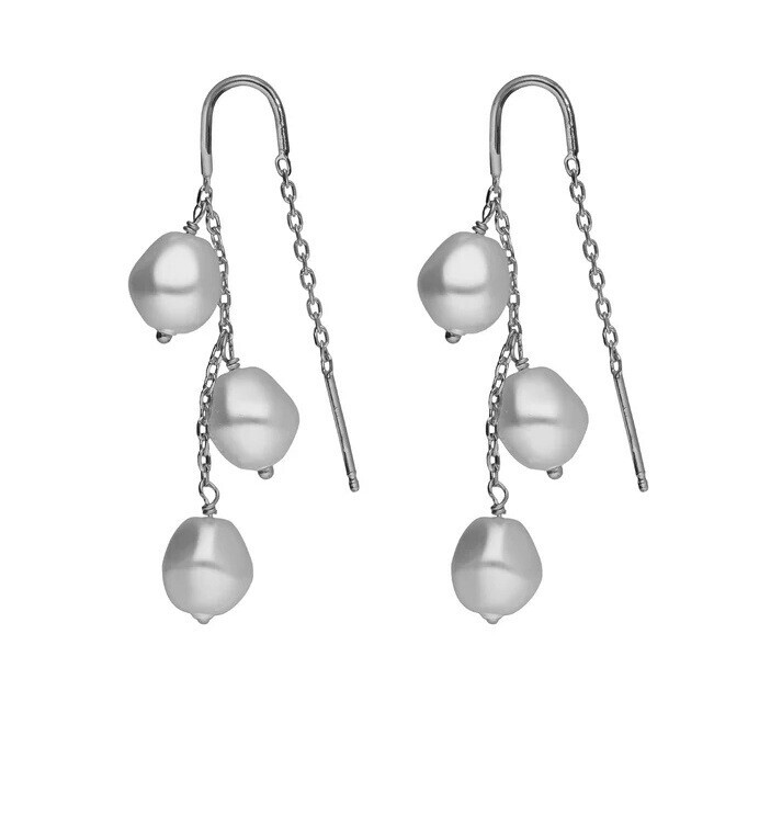 Victoria Cruz Visací stříbrné náušnice s perlami Sera A5561-00HT