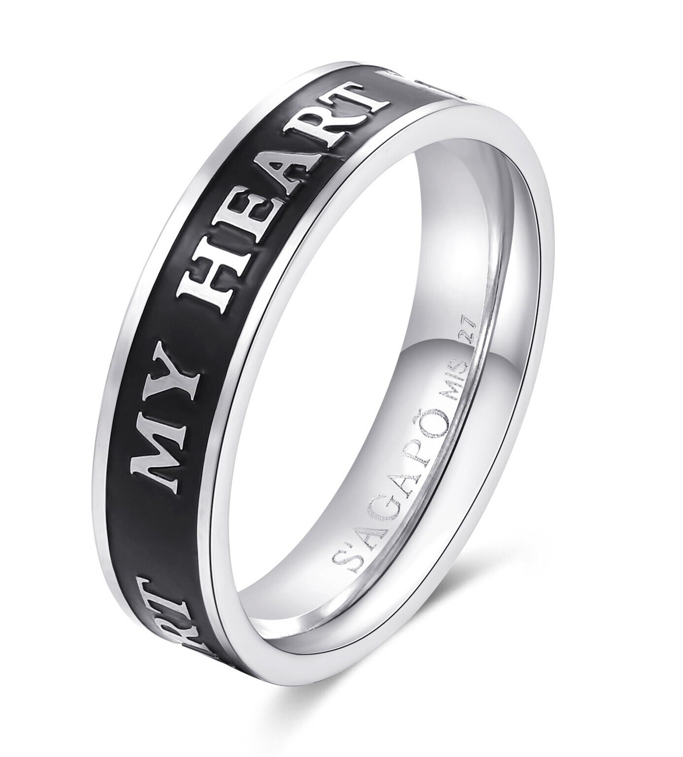 S'Agapõ Stylový pánský prsten z oceli For Love SFV38 61 mm