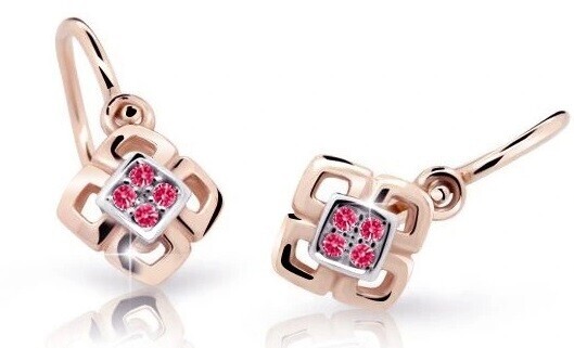 Cutie Jewellery Dětské bicolor náušnice z růžového zlata C2240-10-X-4 fuchsiová