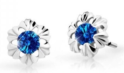 Cutie Jewellery Dětské náušnice z bílého zlata C2213-30-X-2 modrá