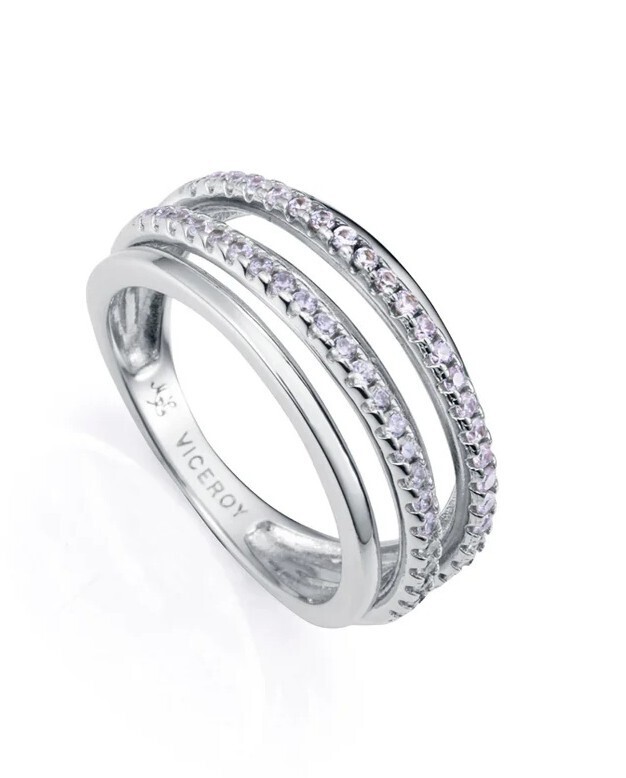 Viceroy Moderní stříbrný prsten s kubickými zirkony 2324A 55 mm