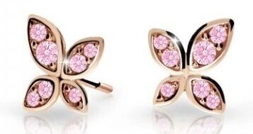Cutie Jewellery Dětské náušnice z růžového zlata Motýlci C2259-30-X-4 růžová