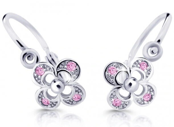 Cutie Jewellery Dětské náušnice z bílého zlata C2200-10-X-2 růžová