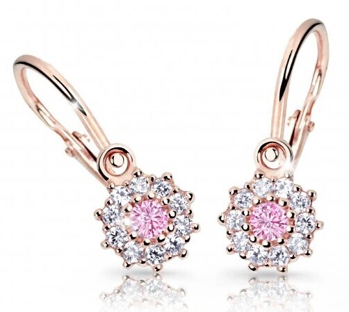 Cutie Jewellery Dětské náušnice z růžového zlata C2749-10-X-4 růžová