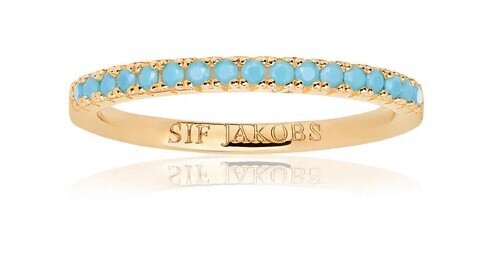 Sif Jakobs Stříbrný prsten s kamínky tyrkysu Ellera SJ-R2869-TQ-YG 60 mm