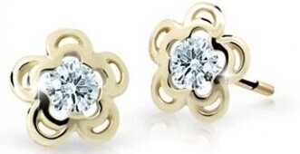 Cutie Jewellery Půvabné zlaté dětské náušnice C2204-30-X-1 bílá