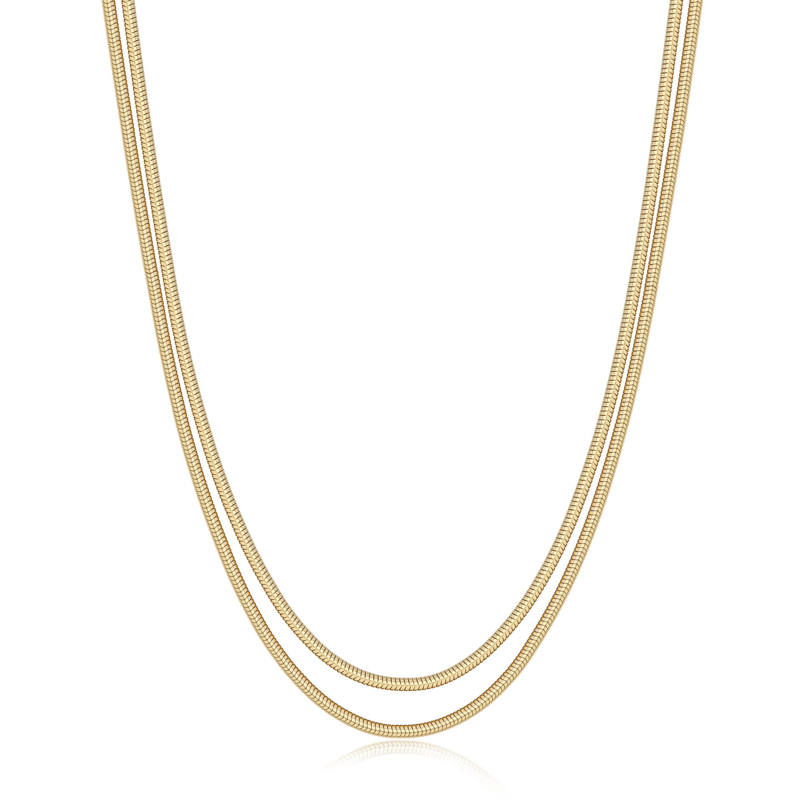 S'Agapõ Dvojitý pozlacený náhrdelník Hádek Chunky SHK111