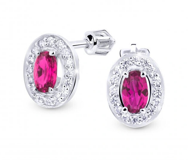 Cutie Jewellery Třpytivé zlaté náušnice se zirkony Z8049-30-X-2 červená