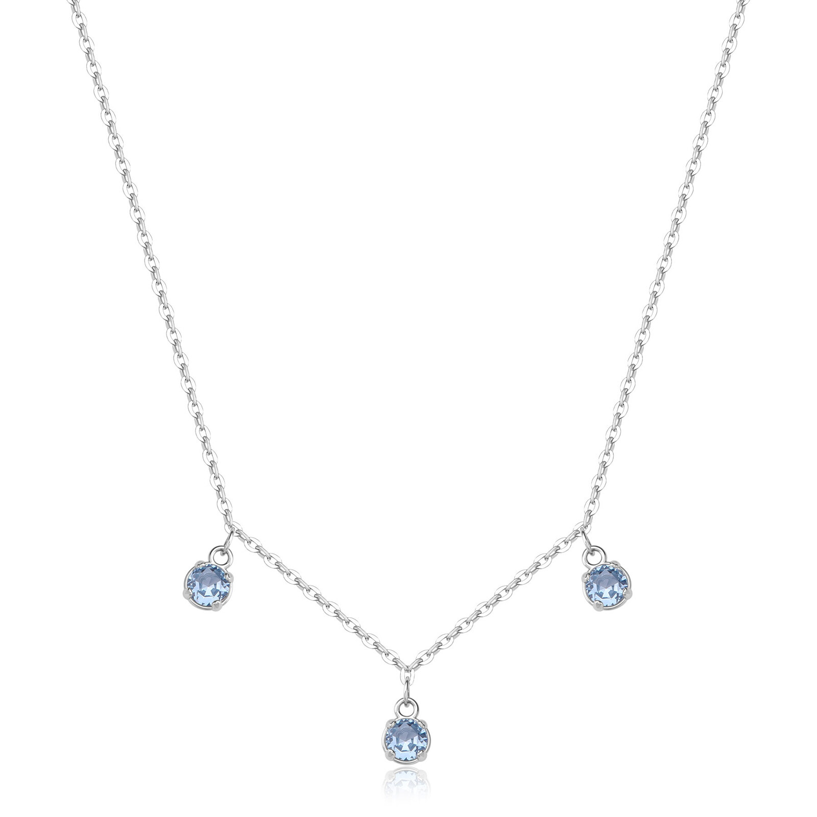 S'Agapõ Ocelový náhrdelník s kubickými zirkony Dazzly SDZ143