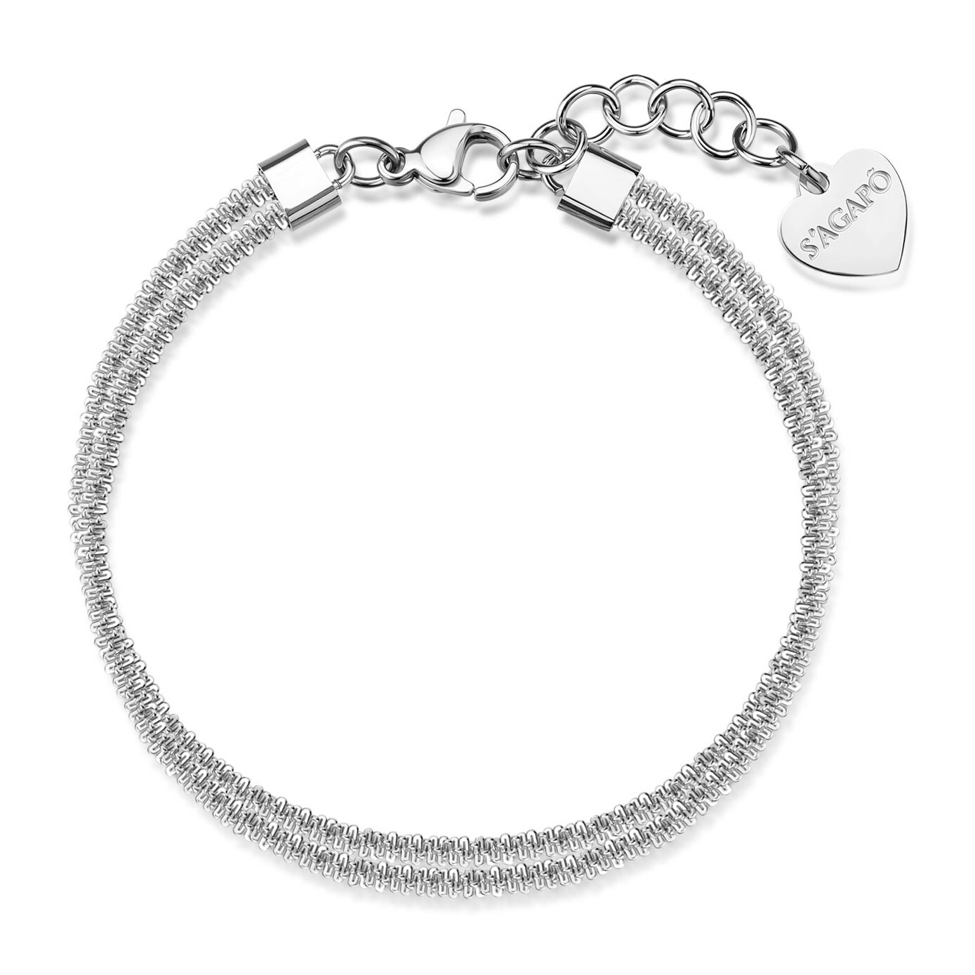 S'Agapõ Slušivý dvojitý náramek z oceli Chunky SHK112
